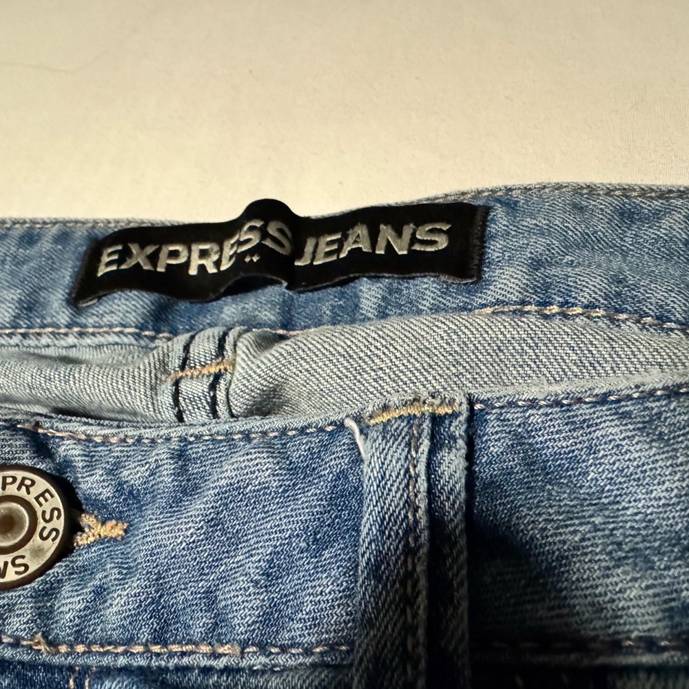 Express Light Blue Boyfriend Jeans - Picture 3 of 4